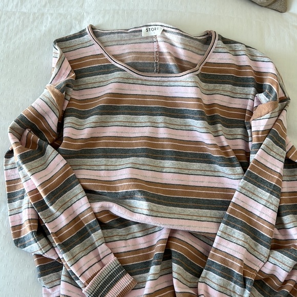 CASUAL OUTINGS PINK MULTI STRIPE SHIRT DRESS - Picture 2 of 2